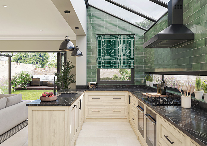 Bamboo Brights, Dark Green - Roman Blind - Image 8